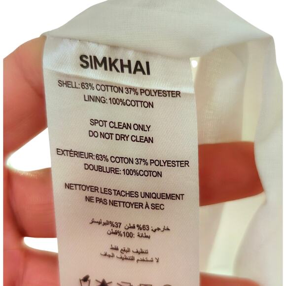 SIMKHAI Olson Belted Cotton Midi Dress Medium - Picture 12 of 13